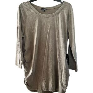 J For Justify Women's Green-Grey Quarter Sleeve Maternity Top